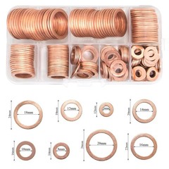 150pcs Copper Sealing Washers – 8 Sizes Kit