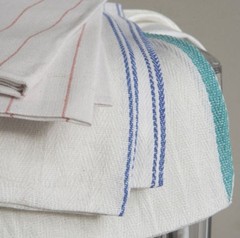25 LB ASSORTED STRIPE BAR TOWELS WIPERS CLEANING CLOTHS LOW LINT HERRINGBONE
