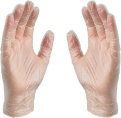 GLOVEPLUS Industrial Clear Vinyl Gloves, Latex Free, Powder Free, Food Safe,