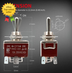 Momentary Reverse Polarity Switch 12V 30A DPDT 4-Pin On -Off- On Toggle Swit