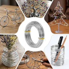 2mm 33 Feet Aluminum Craft Wire, Bendable Armature Wire, Mental Silver Bendable