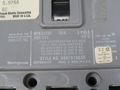 WESTINGHOUSE HFB3020L 2609D39G10 CIRCUIT BREAKER T201880