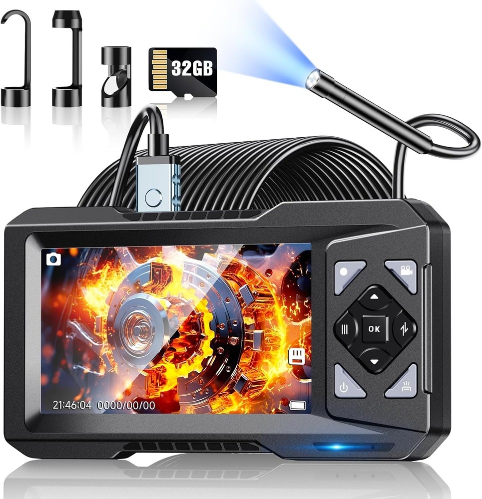 Industrial Endoscope Camera 1080P HD 4.3” Screen Borescope Inspection Camera US