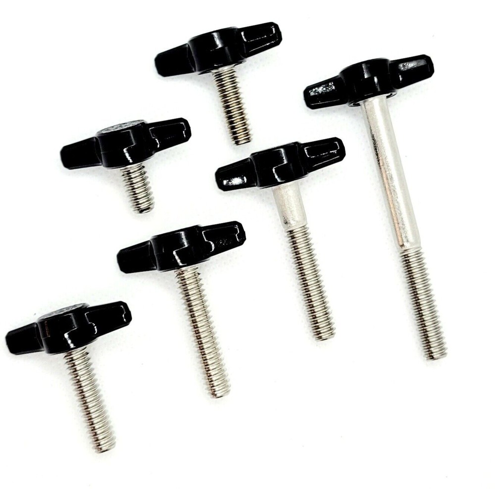 1/4-20 Thumb Screw T Bolts with Black Butterfly Plastic Tee Wing Knob Stainless