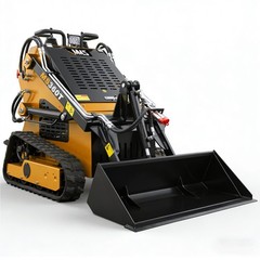 13.5HP Hydraulic Mini Skid Steer Loader Stand-on Track Gas Guided Drive Garden
