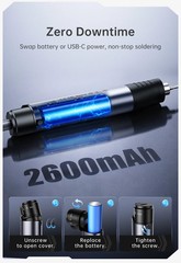 FNIRSI HS-03 Cordless Soldering Iron USB-C Rechargeable 2600mAh 5 Temp Setting
