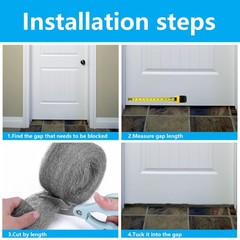 Steel Wool Fill Fabric 78 Feet Block Holes Cracks Vents Garden Garage 6 Rolls