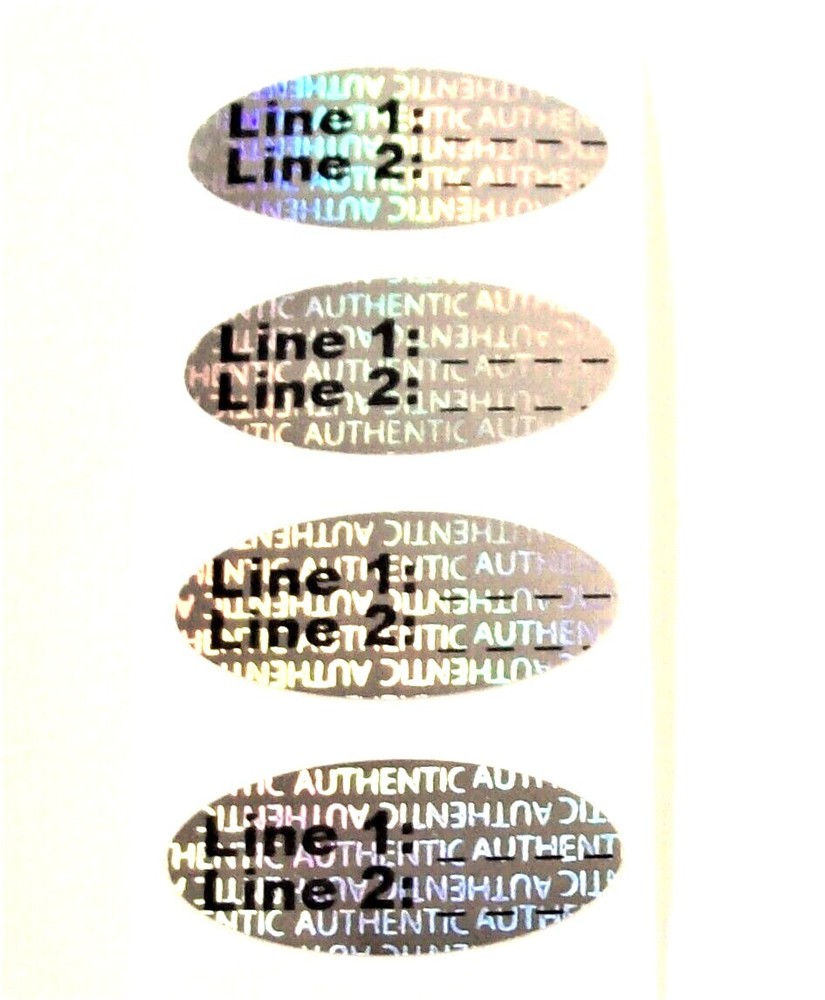 AU-Oc 100 to 1000 AUTHENTIC Oval Customized Product Protection Hologram Sticker