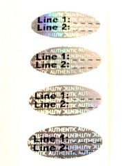 AU-Oc 100 to 1000 AUTHENTIC Oval Customized Product Protection Hologram Sticker