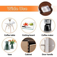 Rubber feet for Cutting Board, Board Feet Medium Square 18pcs, Clear