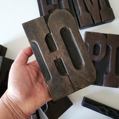 Antique Wood Type Letter Blocks Russian Empire Industrial decor Vintage Alphabet