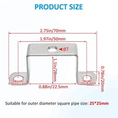 4Pcs U Shaped Connector Bracket 304 Stainless Steel Heavy Duty Perforated Squ…