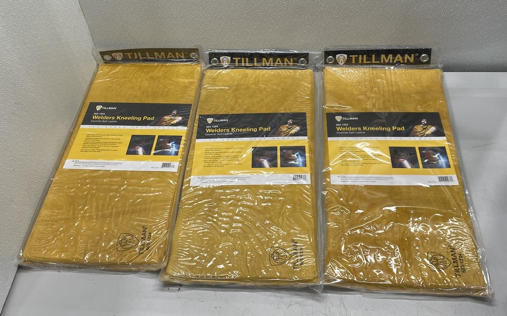 (Lot Of 3) Tillman 563-1224 1′ X 2′ Cowhide Split Leather Welders Kneeling Pad