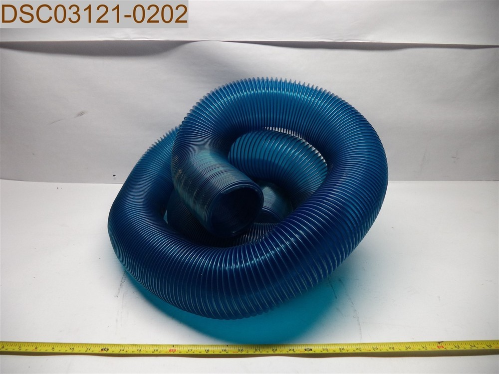 QTY= 20ft (2 x 10ft pieces) 4″ Plastic Flexhose wire support Dust Collector Blue