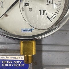 WIKA Analog 0-100 PSI Air Pressure Gauge, 100 psi Max, Side/Bottom Mount