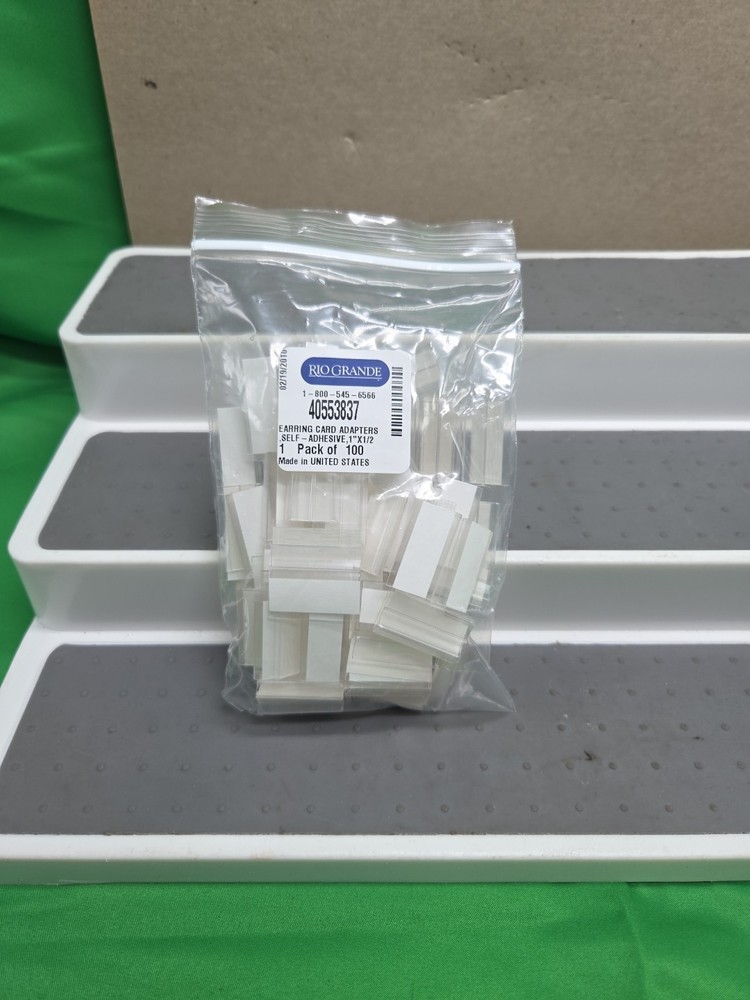 400 Pieces Clear Plastic Self Adhesive Jewelry Hanger Card Adapter Rio Grande