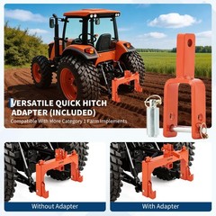 3-Point Quick Hitch Adapter for Category 1 Steel Attachment Tractor 3000 LBS