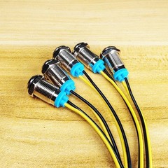 5pcs 10mm LED Metal Indicator Light 110V-220V AC Waterproof Signal Lamp (Red)