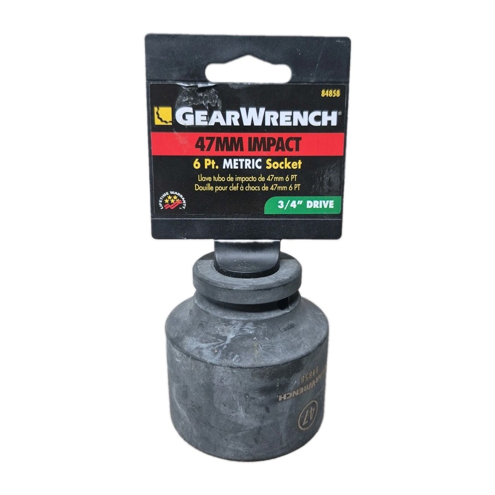 47mm Gearwrench Impact Socket, Shallow Well, 3/4″ Drive, 6-Point, # 84858