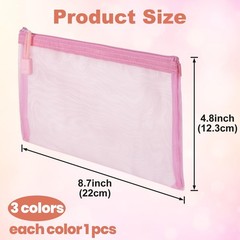3pcs Mini Mesh Makeup Bags, Small Zipper Mesh Makeup Bags, Portable Cosmetic …