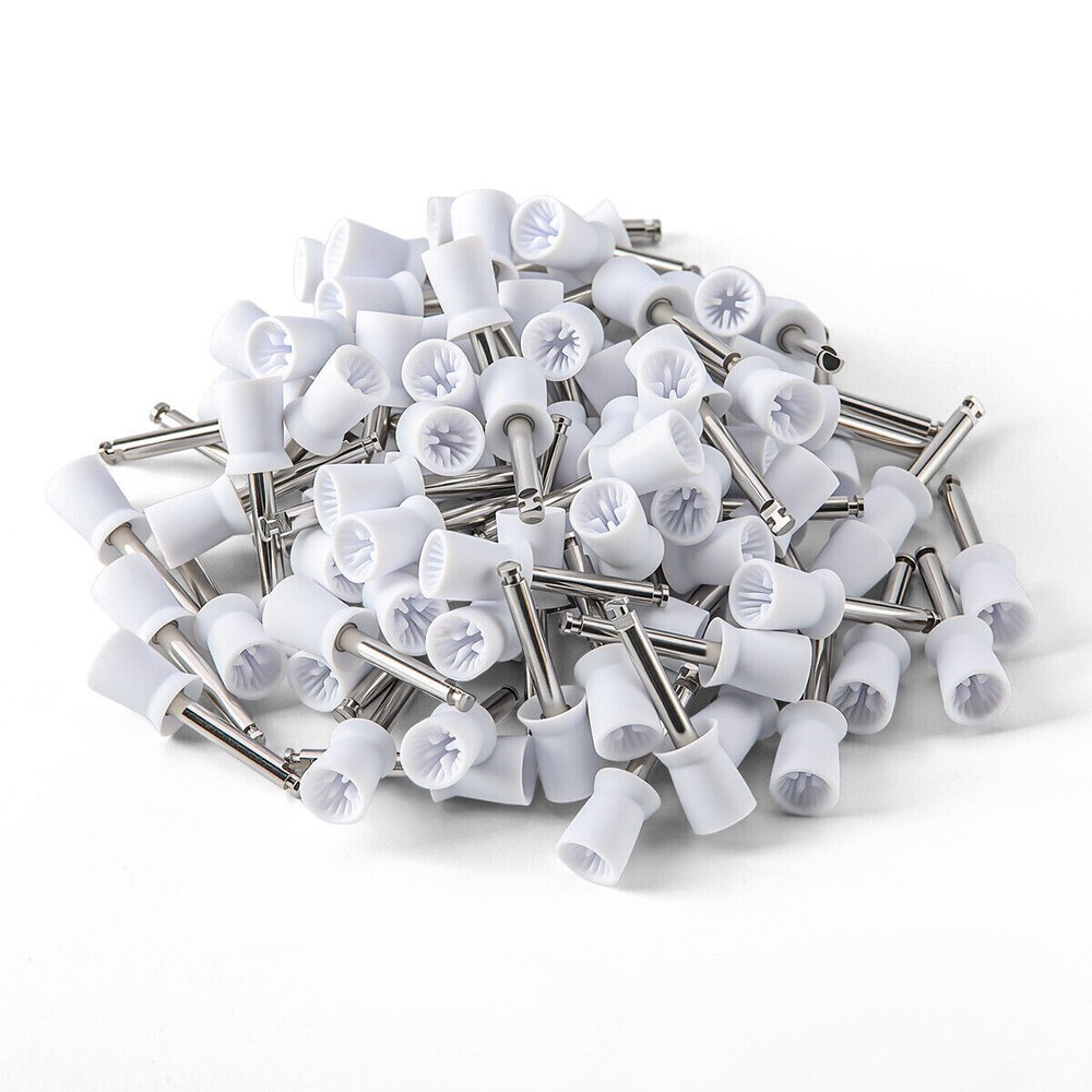 100 Pcs Dental Prophy Polishing Brush Nylon Bristle Flat/Tapered Prophylaxis RA