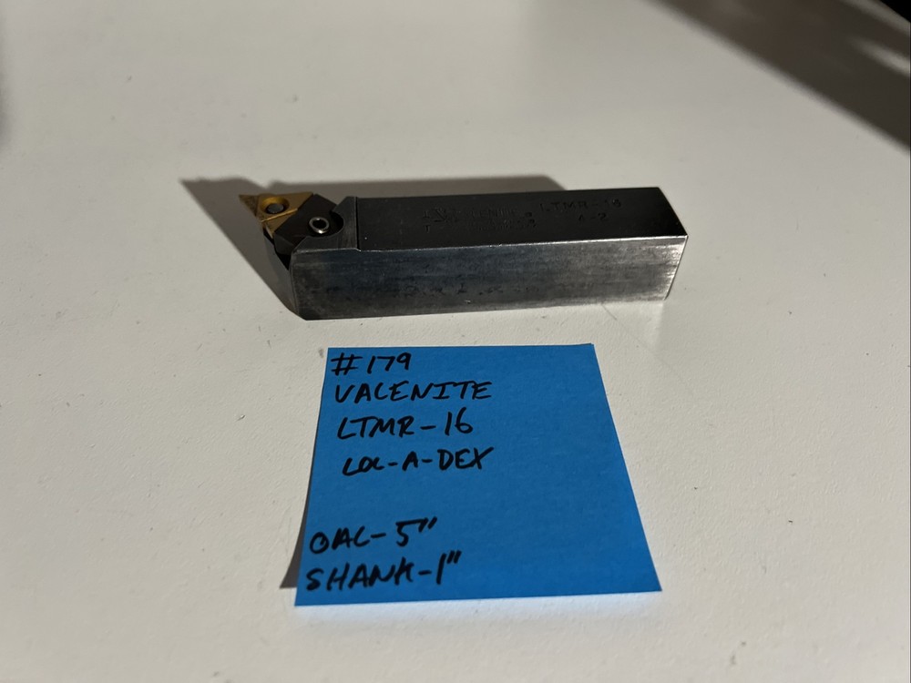 valenite LTMR-16 indexible carbide lathe toolholder 5”OAL 1”Shank Turning Thread