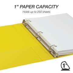 Samsill 1 Inch Heavy Duty Yellow D Ring Storage Binder Eco Friendly Organization