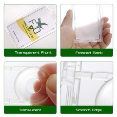 4 Pack Clear Hard Plastic ID Badge Holder Horizontal and Vertical Dual