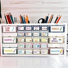 54Pcs Colorful Teacher Toolbox Labels for Classroom Organization & Decoration
