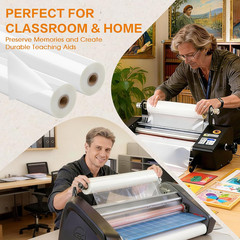 1.5 Mil Thermal Laminating Film Roll,25″ X 250′ 2 Pack for Laminator | Clear Glo