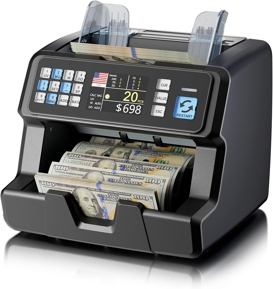 Money Counter with Value Count for USD/EUR/CAD, UV/MG/IR/DD/MT #3663V R6
