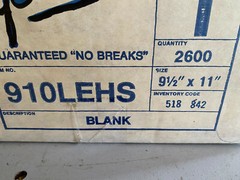 2600 CONTINUOUS FEED PAPER COMPUTER PRINTER FORM PRINT 8 9.5X11 DOT MATRIX WHITE
