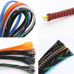 4mm PET Expandable Braided Tube Sleeving Sheath Dense for Cable Wire Dia.3-5mm
