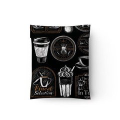 10×13 (100) Coffee Bean Coffee Shop Designer Poly Mailers Shipping Envelopes …