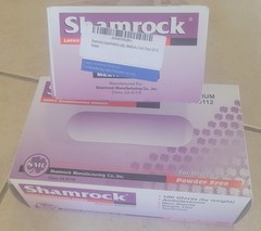 2-Pk Shamrock Latex Powder Free Exam Gloves 100 Count each Size Medium #10112