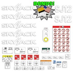 Sky Jack SJ12 Man Lift Decal Kit – 7 YEAR OUTDOOR 3M VINYL DECALS! +BONUS sj 12