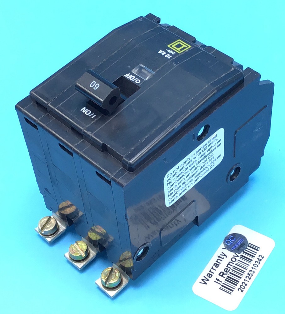 New Circuit Breaker Square D QOB360 3 Pole 60 Amp 240V 10kA BOLT ON PANEL ONLY