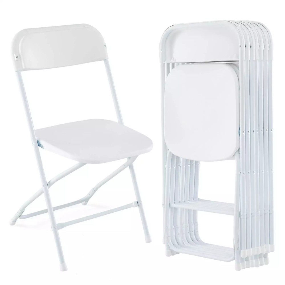 Garden 8Pack Plastic Folding Chairs Stackable Wedding Party Camping Dining Seats