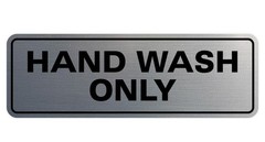 Standard Hand Wash Only Wall or Door Sign | Kitchen Sink Sign with Easy Insta…
