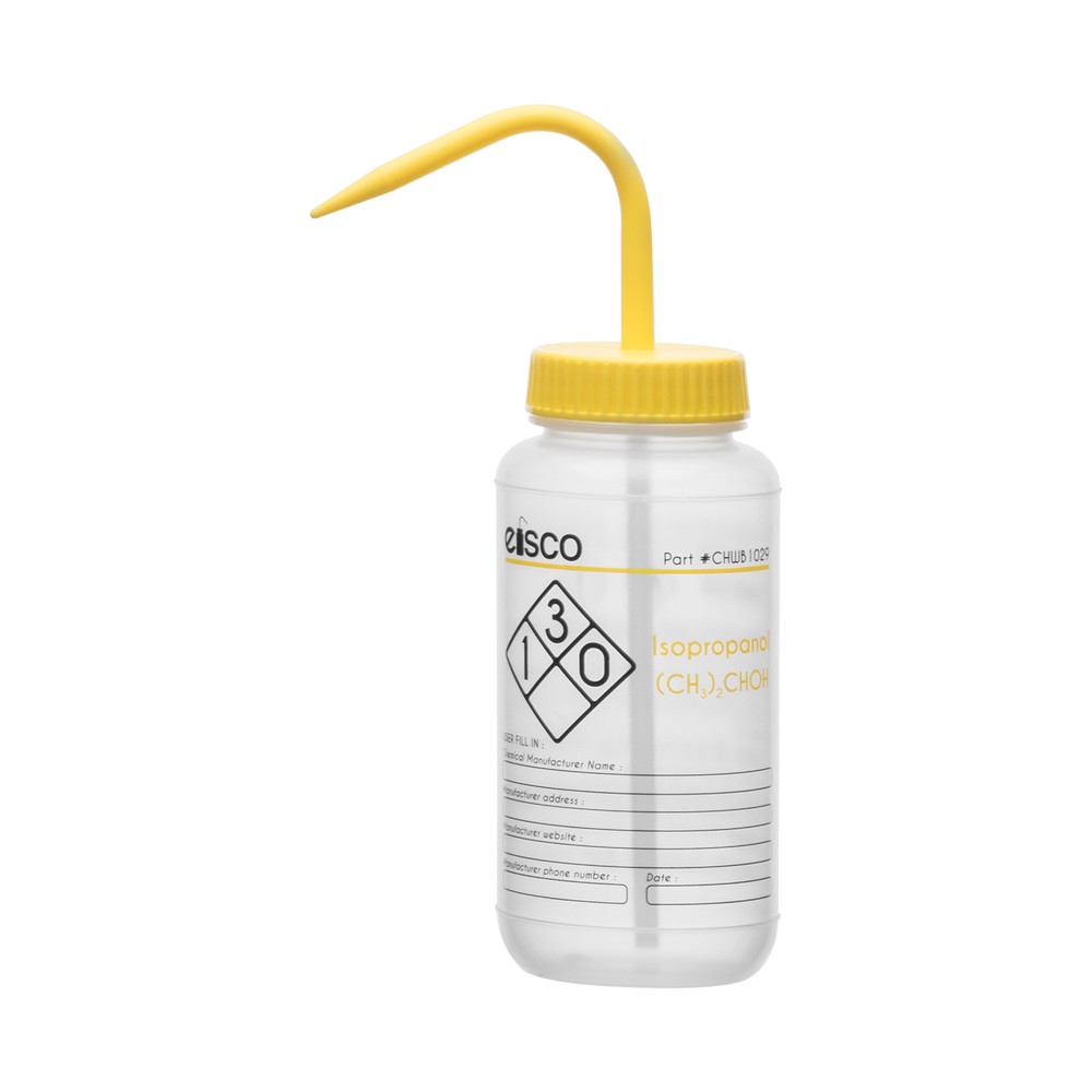 Isopropanol Wash Bottle, 500ml – Wide Mouth – LDPE – Eisco Labs