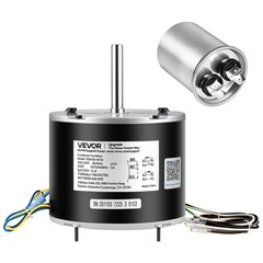 VEVOR Condenser Fan Motor with Capacitor 1/5HP 1075/900RPM 208-230V CW/CCW