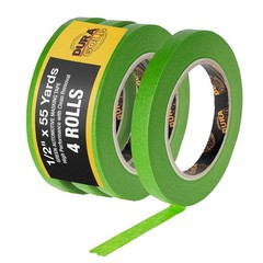 Dura-Gold Green Automotive Masking Tape 1/2 Inch (12mm x 55 Yards), 4 Rolls – Pr
