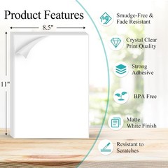 100 Full Sheet Shipping Labels 8.5×11 Self Adhesive Blank Paper for Laser Inkjet