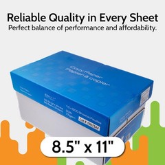 8.5″ x 11″ White Printer Paper 20 lb 10 Reams 5000 Sheets 96 Brightness Matte