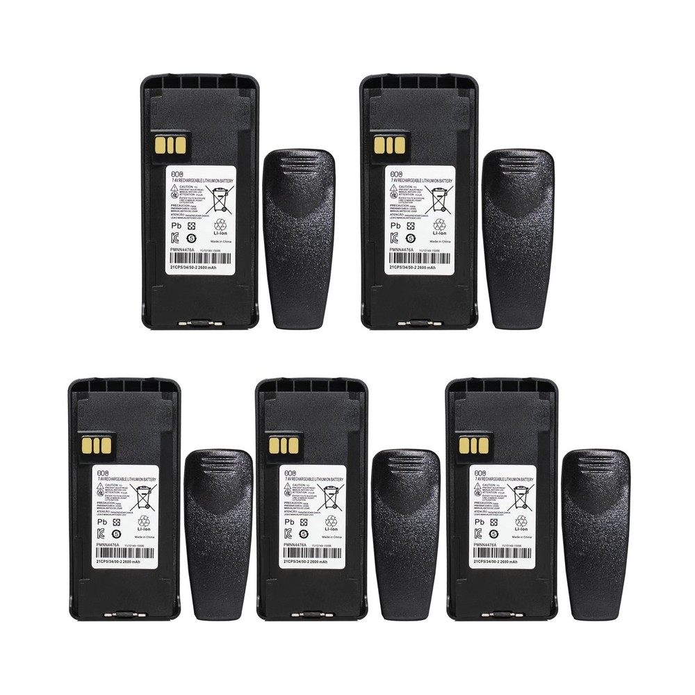5-Pack PMNN4476A PMNN4476 PMNN4080 CP185 Two-Way Radio Battery 7.4V 2600mAh L…