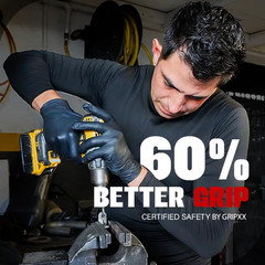 Heavy Duty 6 Mil Black Nitrile Gloves – Disposable, Latex & Powder Free | Mechan