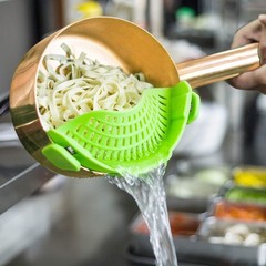 Clip On Strainer Silicone Pots and Pans, AUOON Standard 8.86 x 3.55 in, Green