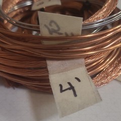 Copper Wire Coils Lot, bright and shiny Assorted Lengths w/ Tags