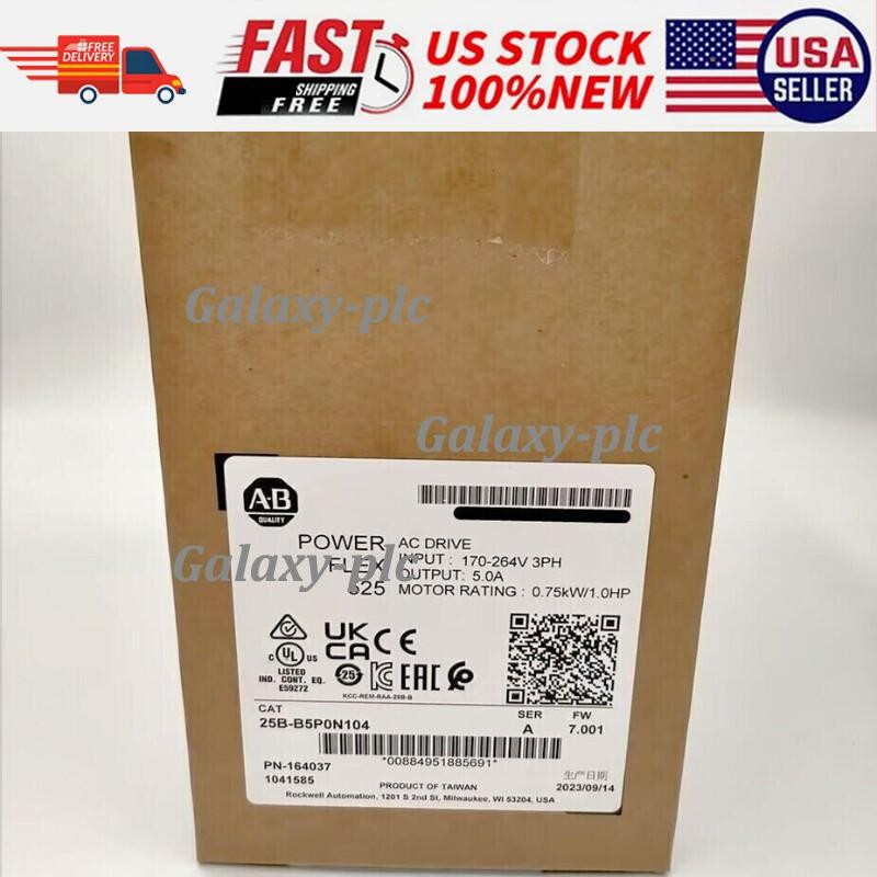 Allen-Bradley 25B-B5P0N104 PowerFlex 525 AC Drive 0.75KW 1.0HP US Free Tax