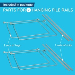 Blue Summit Supplies Hanging File Bars, Steel, Letter Size 13″ x 17.5″, 12 Total